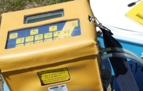 FID gas analyser to identify VOC gases and gas analyser for identifying landfill gases.